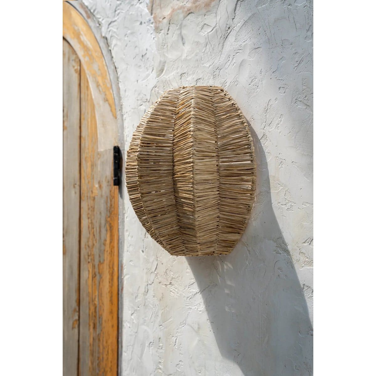 Applique murale en raphia naturel – Modèle Avanti M, tressage fait main (neuf)