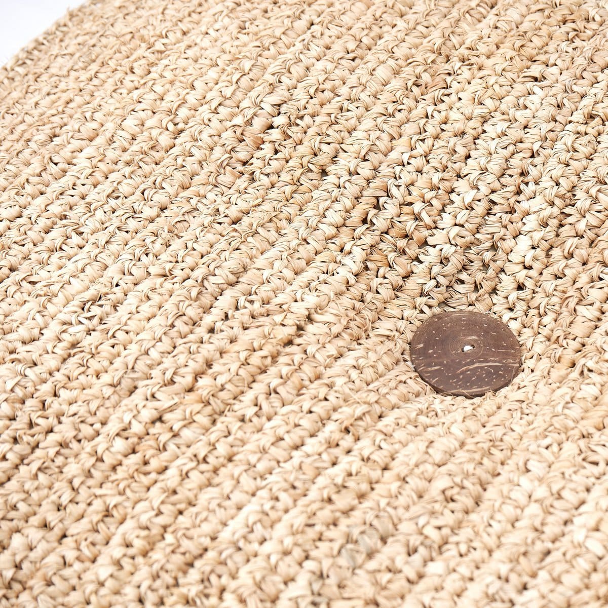 Pouf décoratif en raphia – Padar, design bohème tissé à la main (neuf)