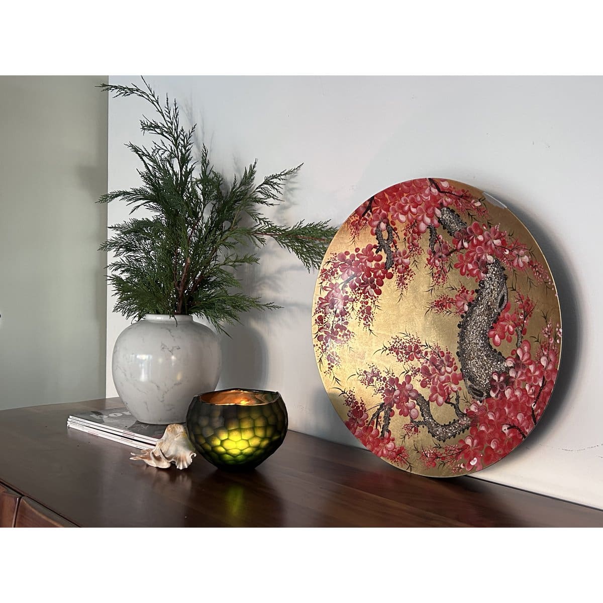 Vase décoratif en céramique blanche – Silhouette vintage et éclat minéral (grande taille, création contemporaine)