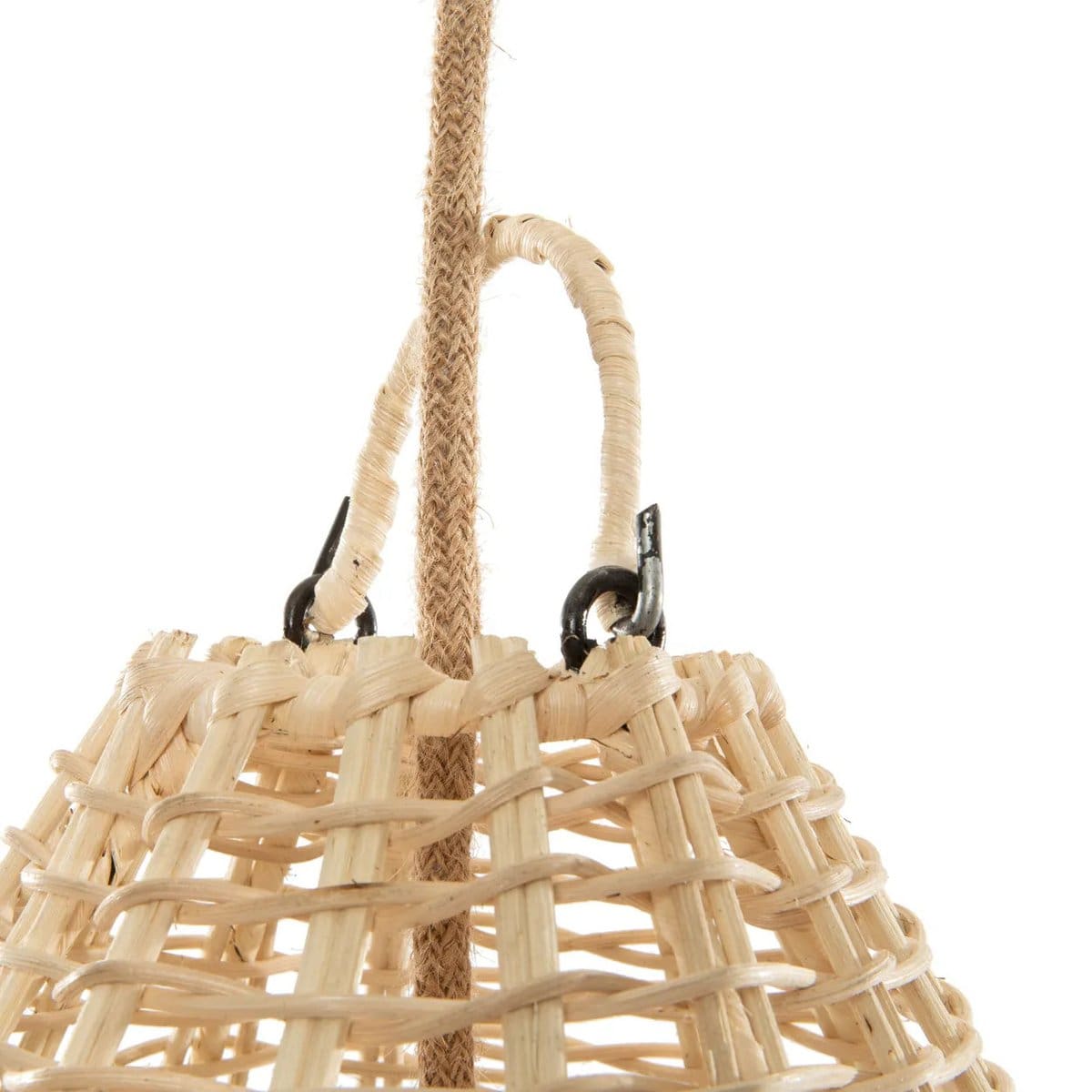Suspension Elbe en rotin naturel – Tressage artisanal façon cage, taille M (neuf)