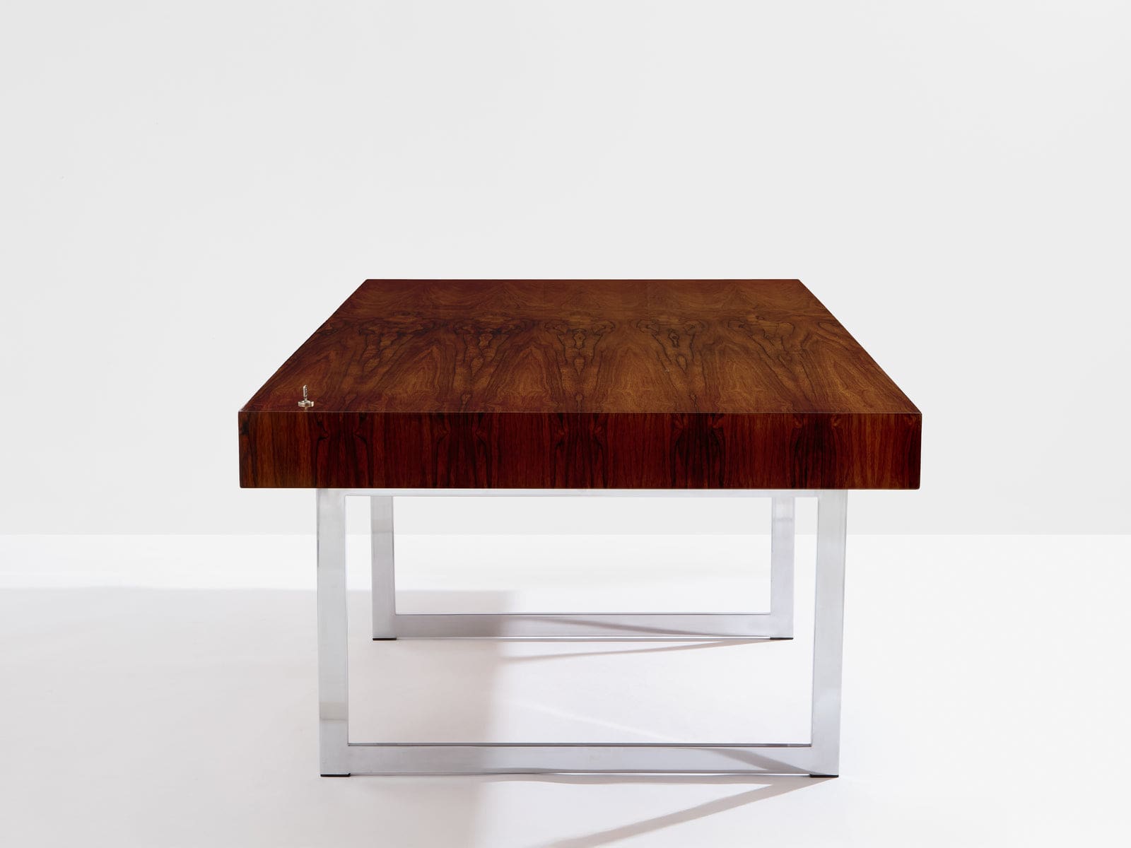 Bureau Bodil Kjaer en palissandre et chrome, Danemark 1960, avec caissons