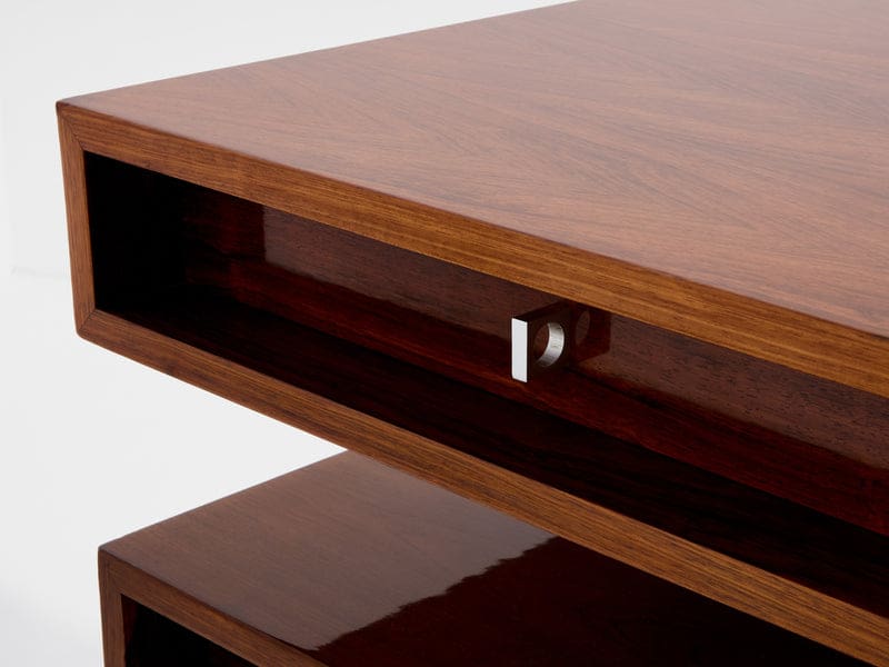 Bureau Bodil Kjaer en palissandre et chrome, Danemark 1960, avec caissons