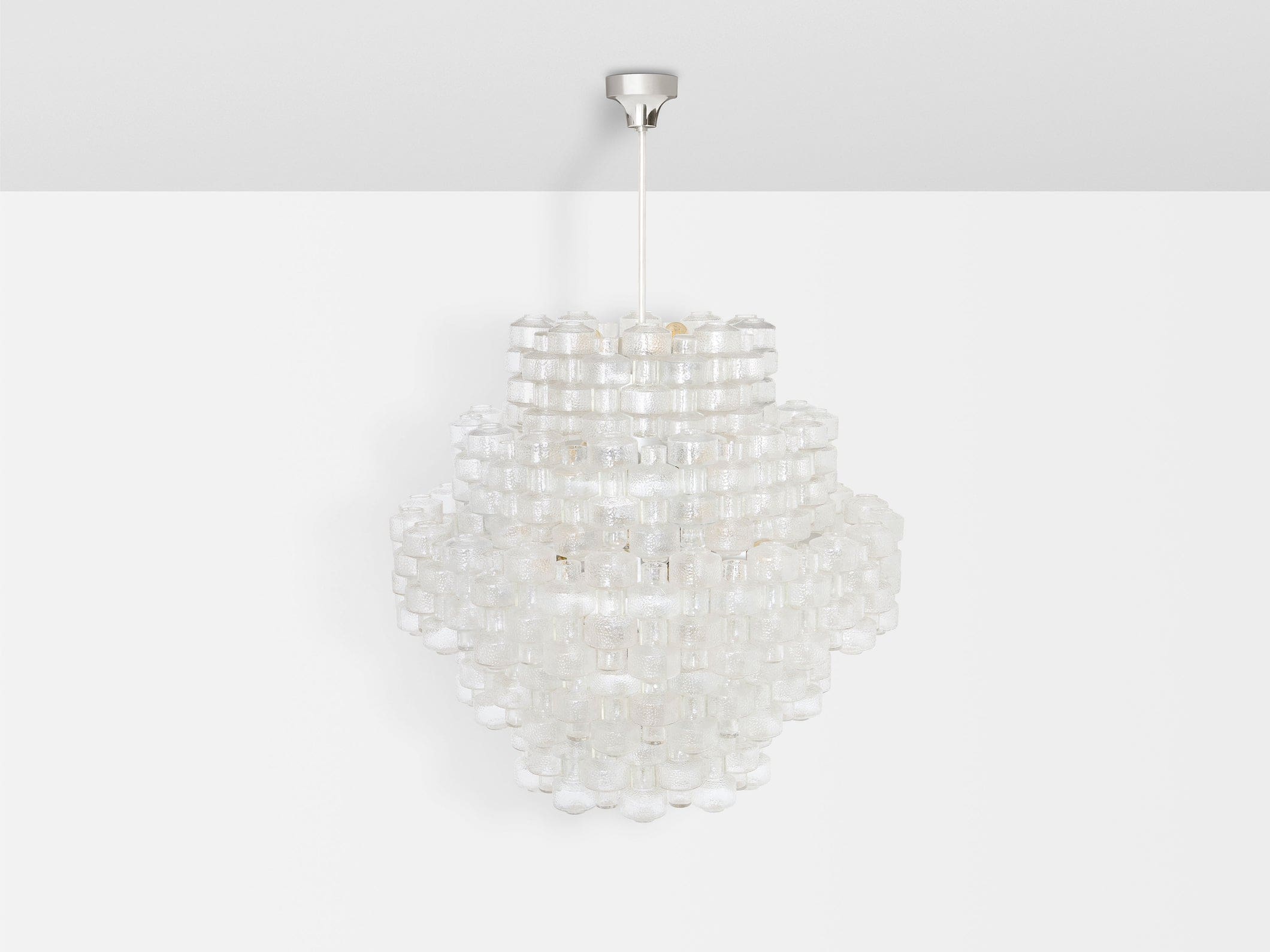 Lustre Gert Nyström modèle Festival, cristal Orrefors, Suède 1960