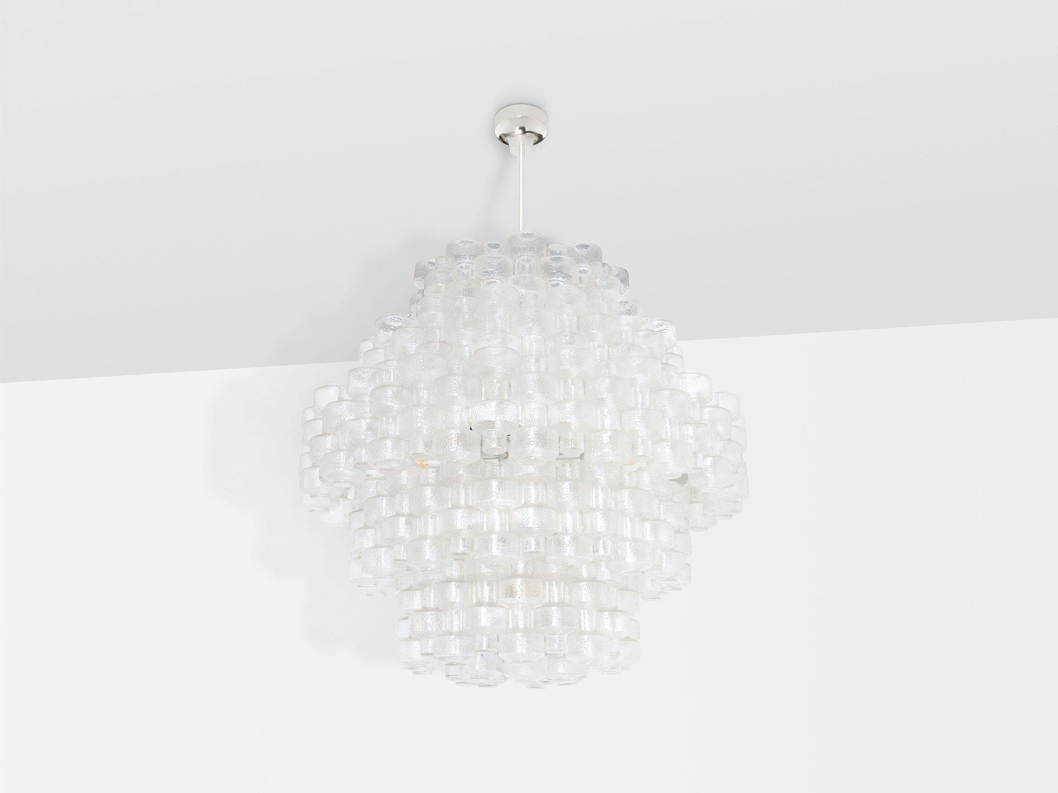 Lustre Gert Nyström modèle Festival, cristal Orrefors, Suède 1960