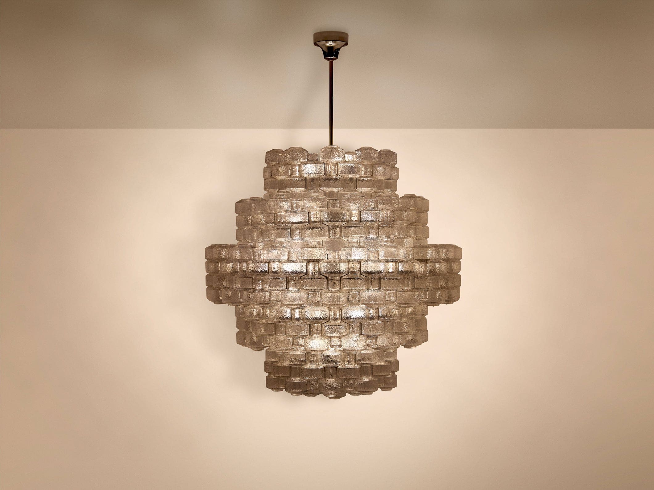 Lustre Gert Nyström modèle Festival, cristal Orrefors, Suède 1960