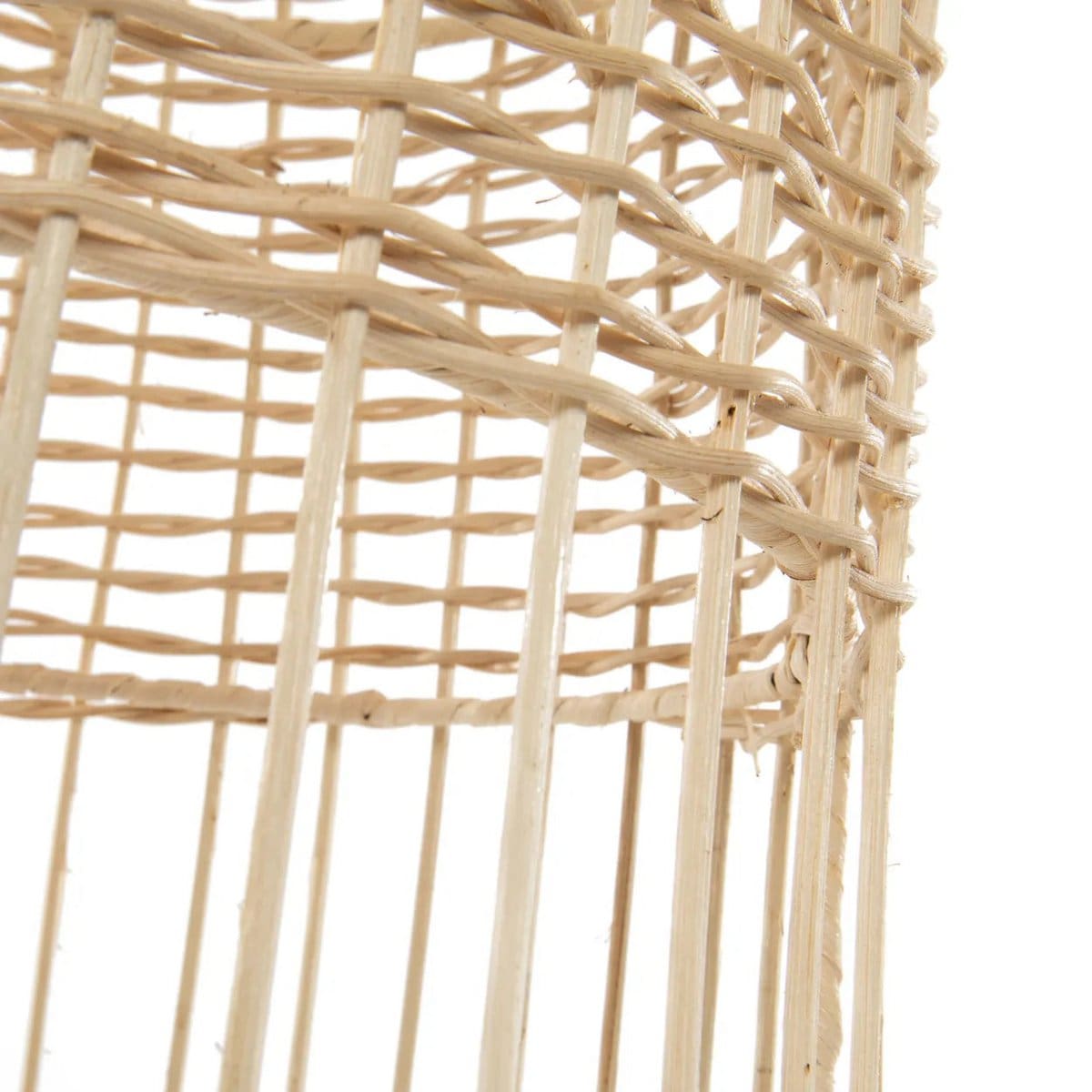 Suspension Elbe en rotin naturel – Tressage artisanal façon cage, taille M (neuf)