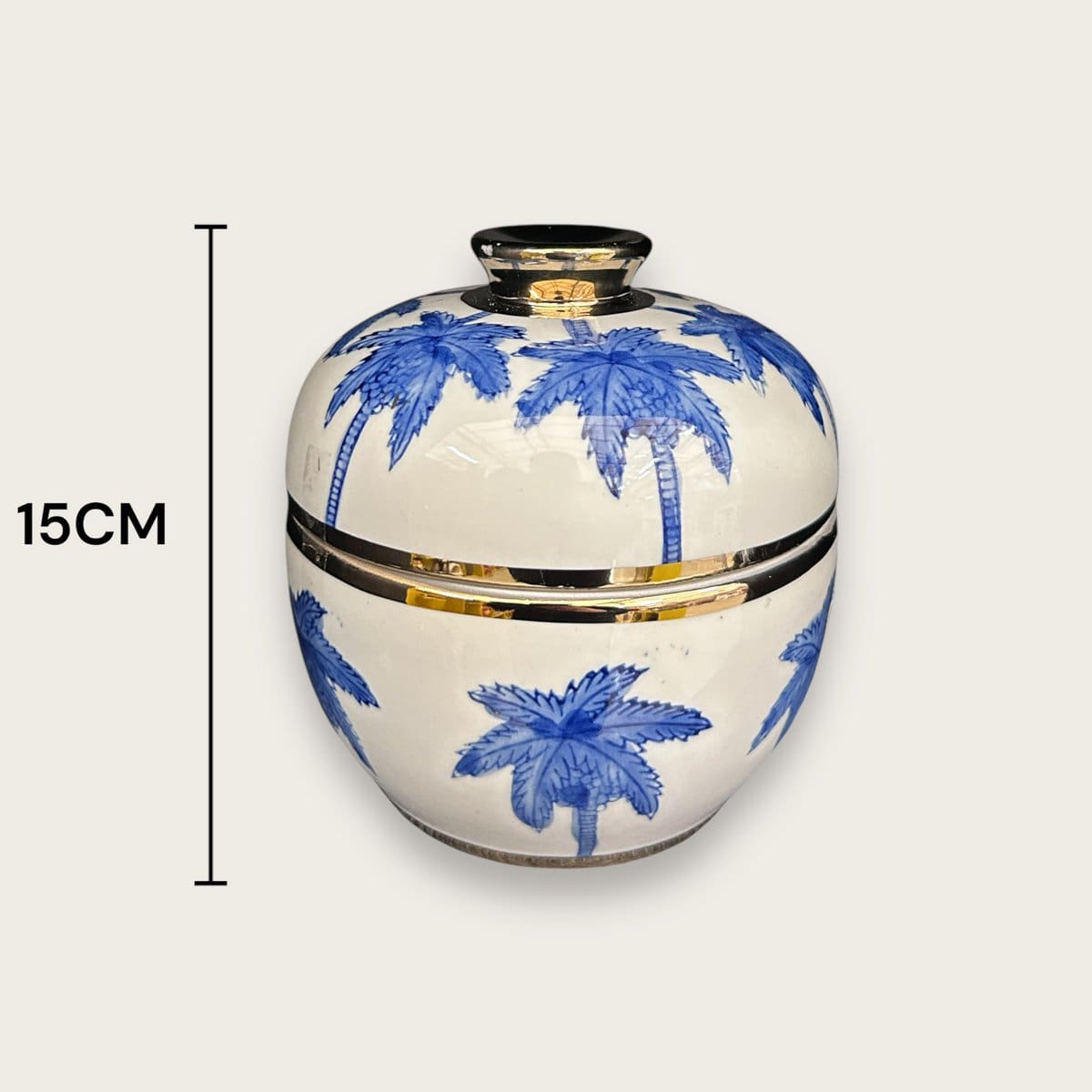 Vase en porcelaine avec bleu de Delft et cocotier (Pour Kitchen Home)