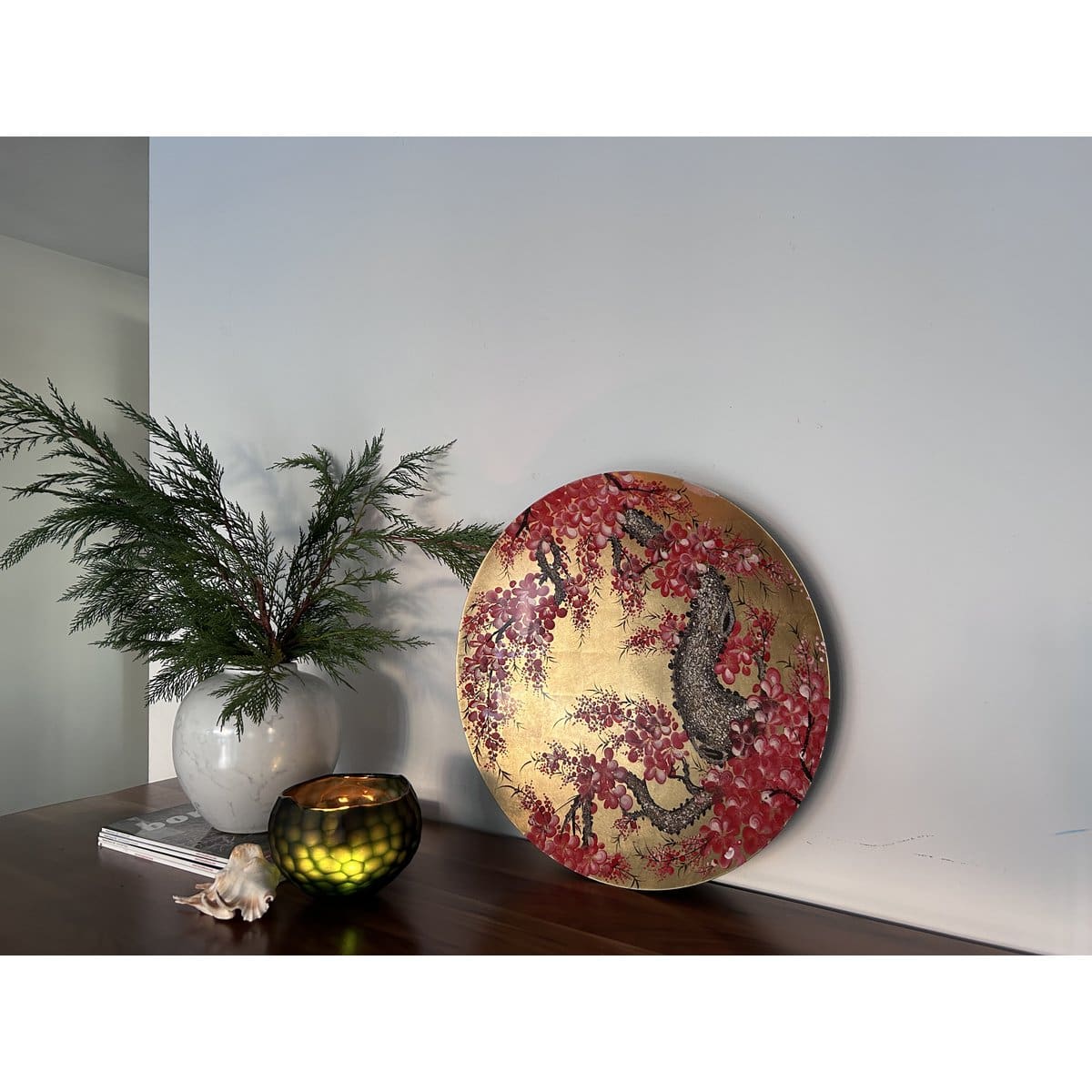 Vase décoratif en céramique blanche – Silhouette vintage et éclat minéral (grande taille, création contemporaine)