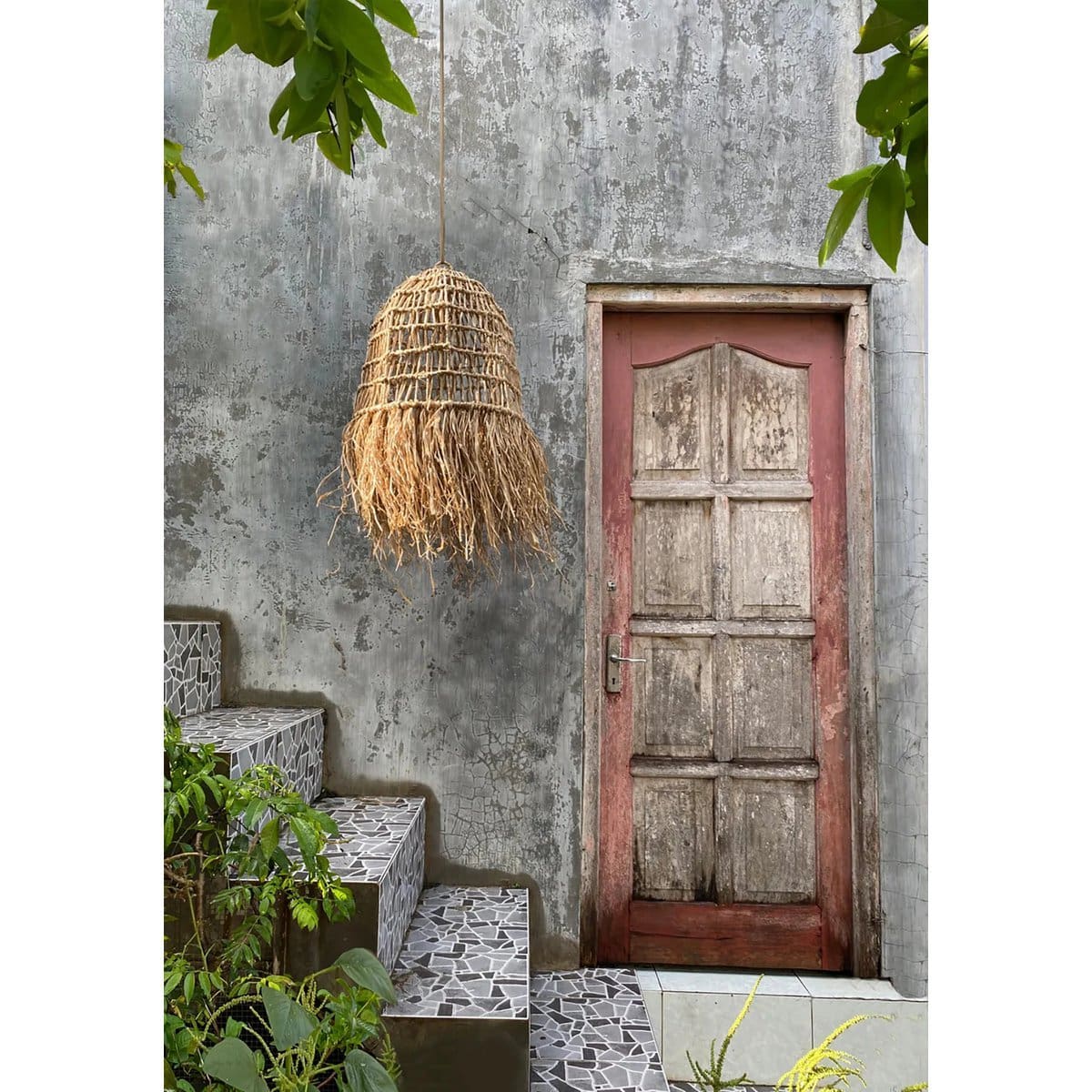 Suspension en fibres naturelles – Casita Naturel L, création artisanale neuve d’Indonésie