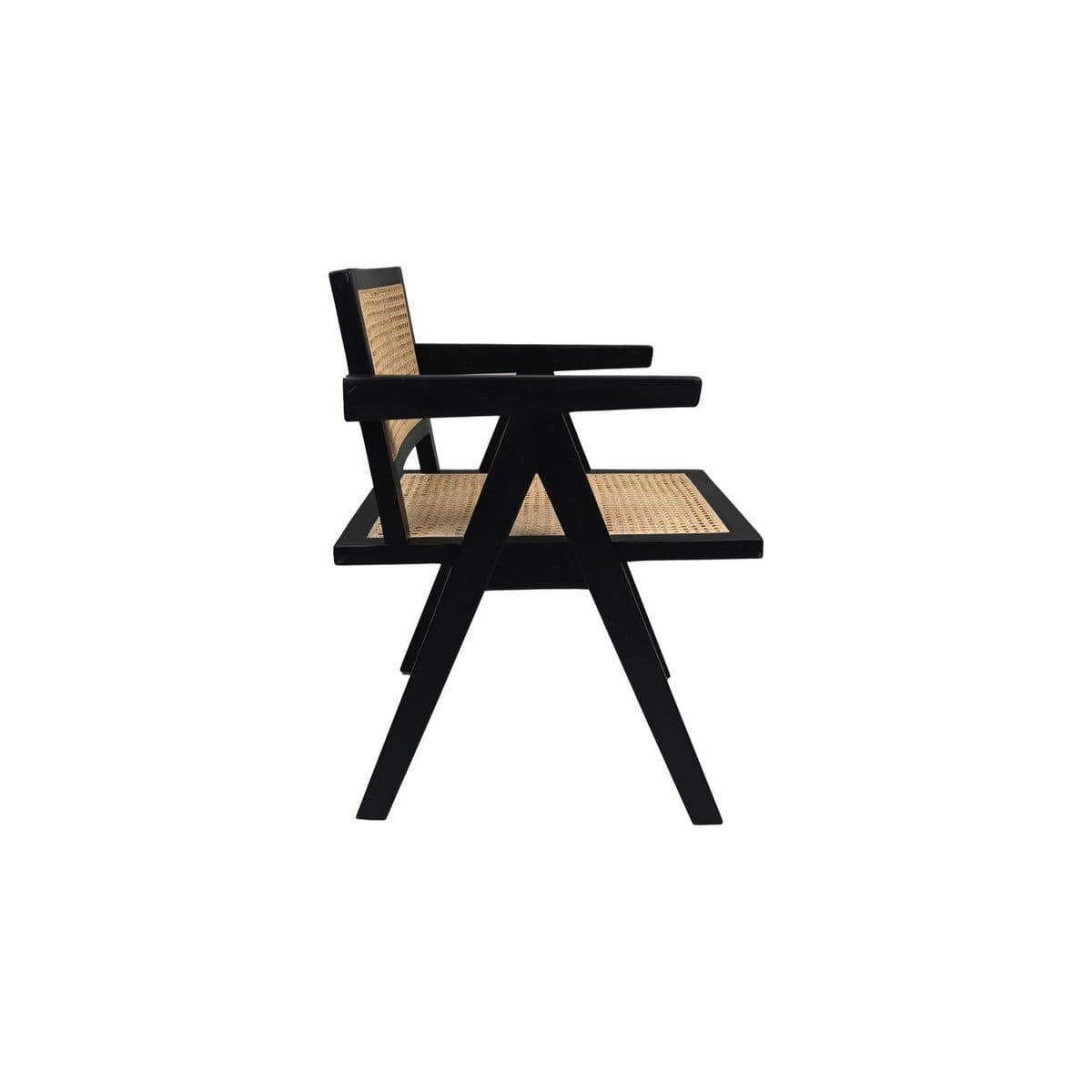 Fauteuil design – Équilibre naturel en mahonie et rotin signé HSM Collection (pièce neuve)