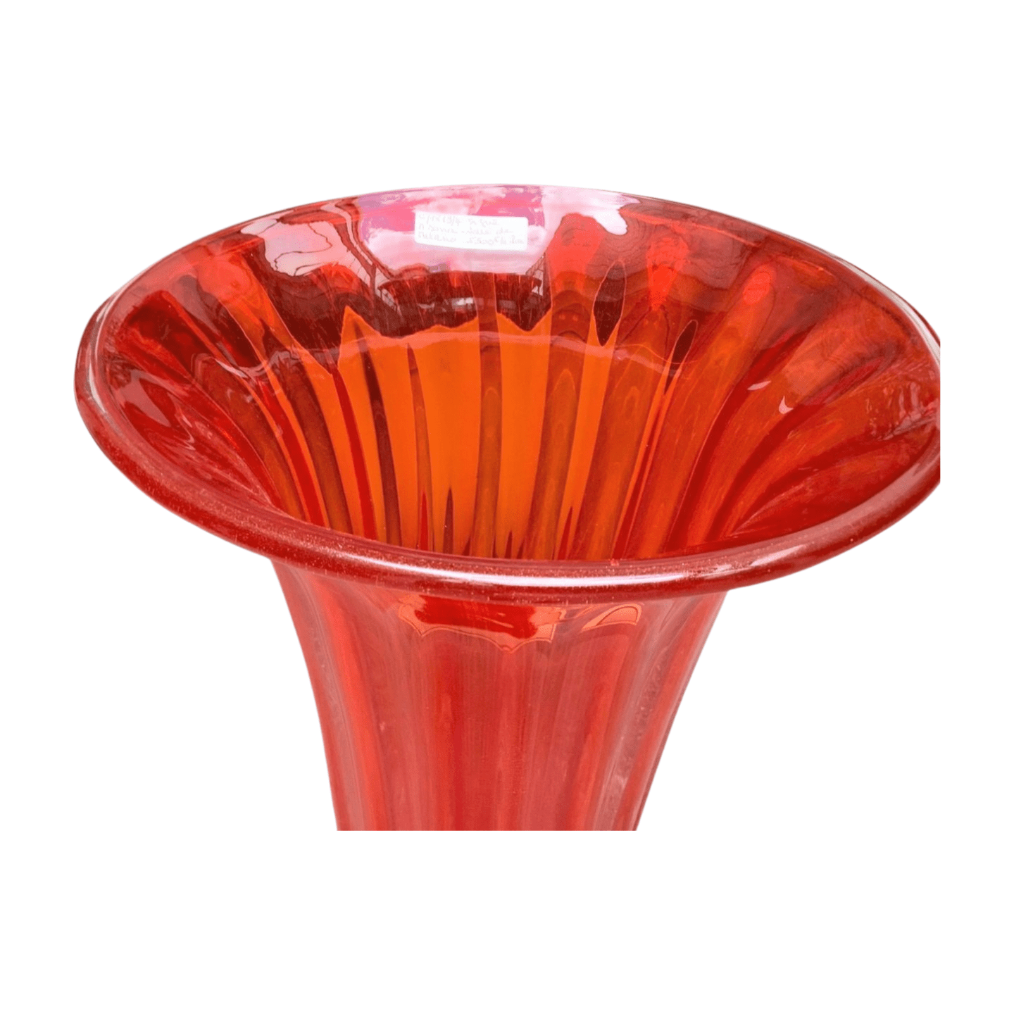 Paire de vases en verre de Murano rouge signés A Dona – Italie, années 1990
