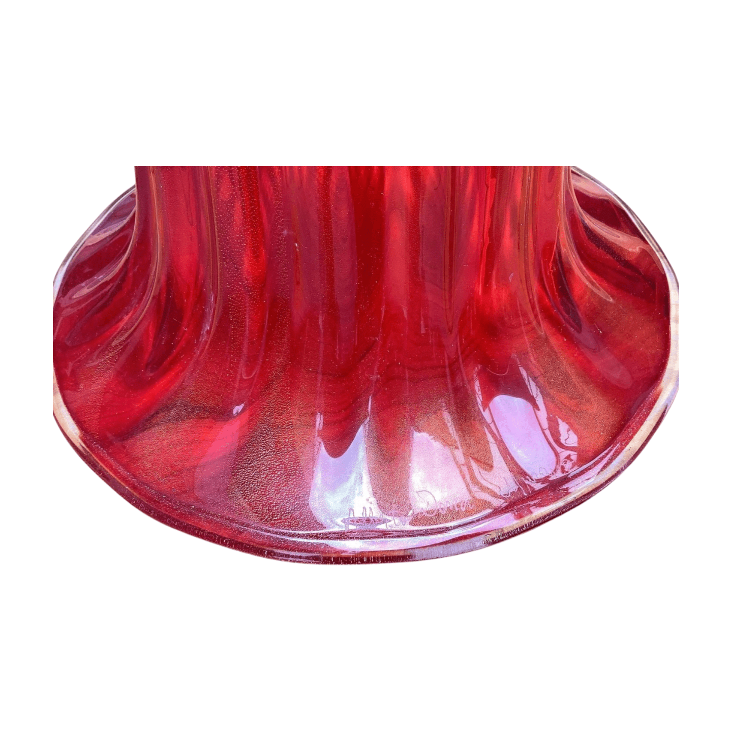 Paire de vases en verre de Murano rouge signés A Dona – Italie, années 1990