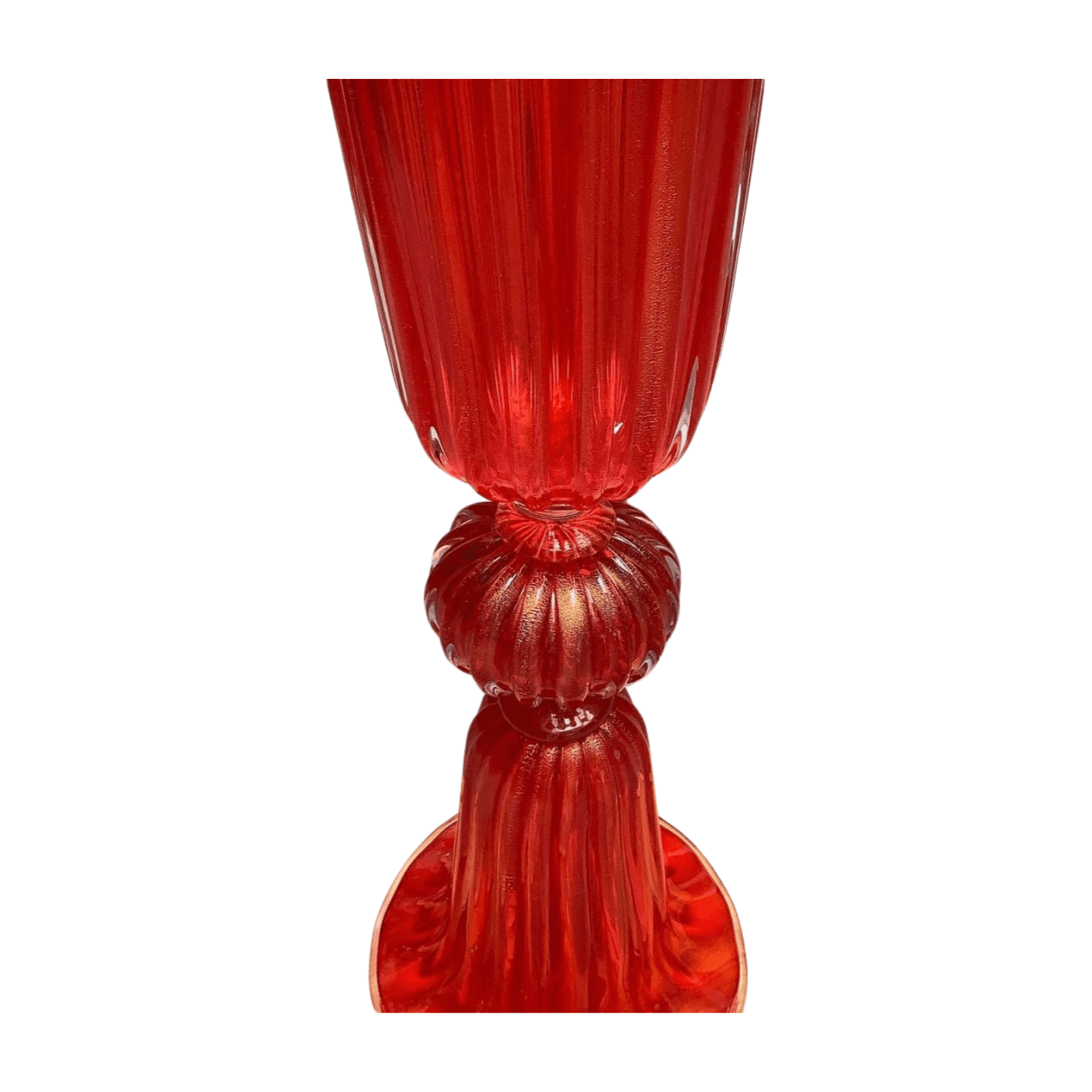 Paire de vases en verre de Murano rouge signés A Dona – Italie, années 1990