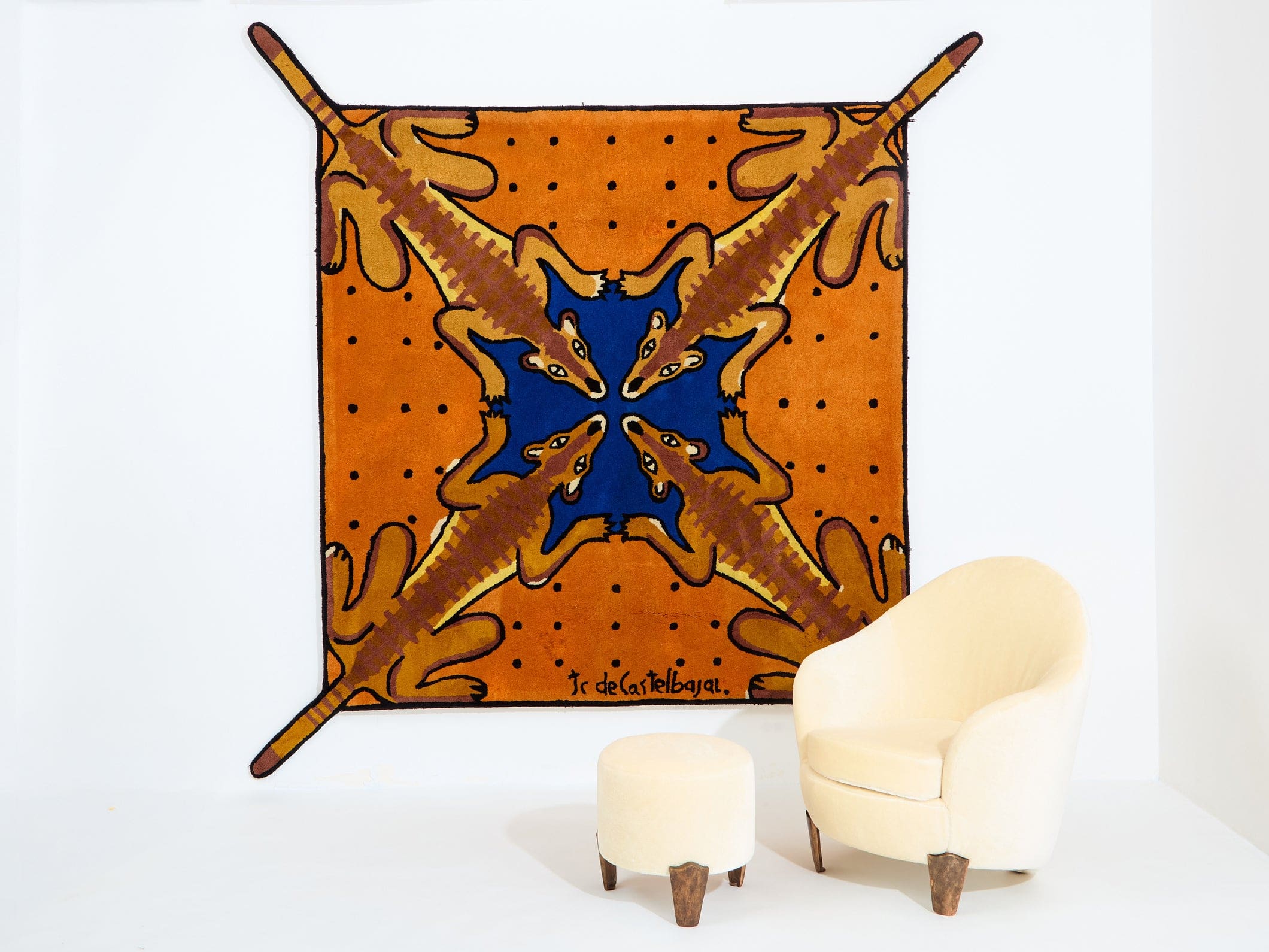 Tapis Jean-Charles de Castelbajac “Desert Bar” en laine tuftée, 1985
