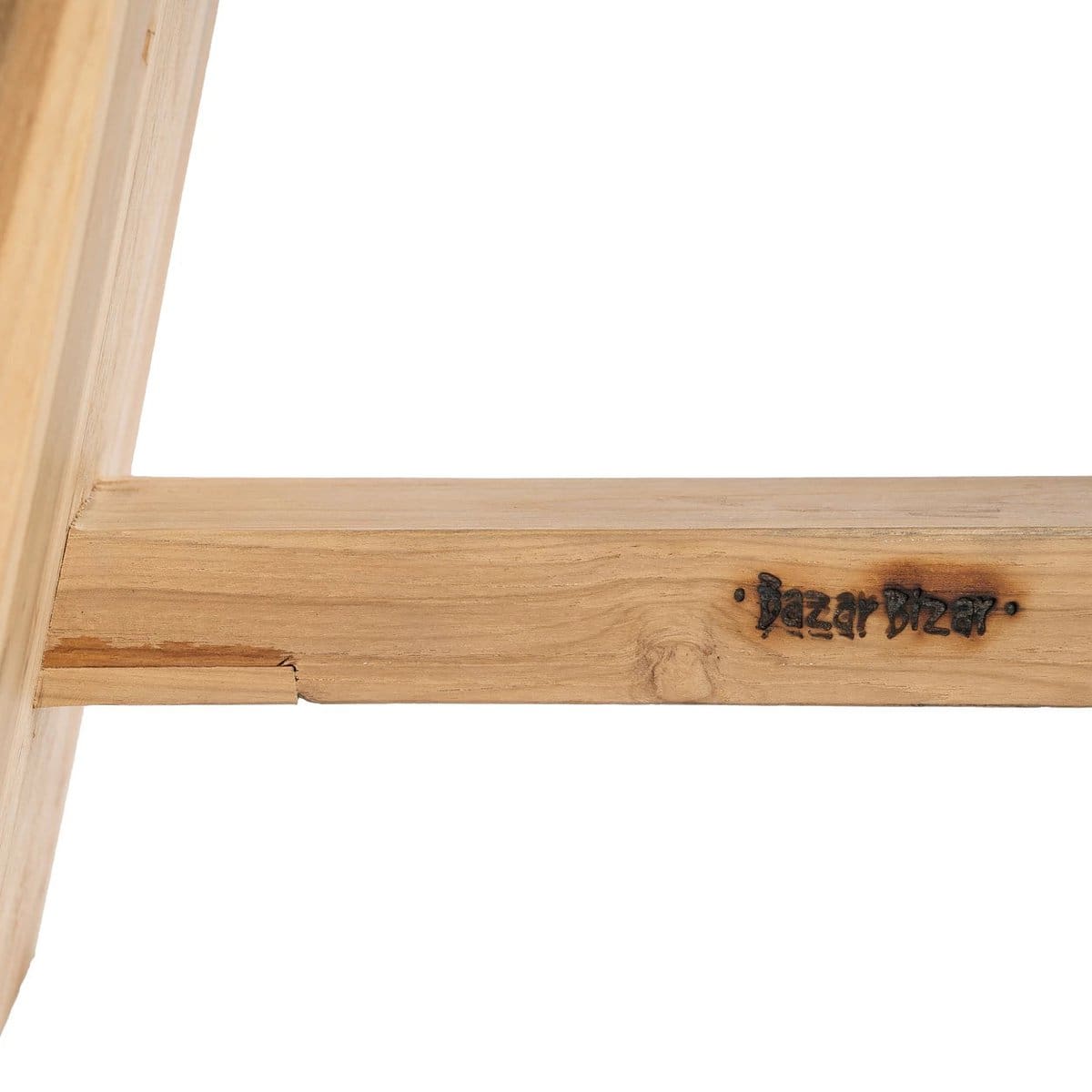 Tabouret en bois de suar et cuir noir – Design artisanal d’Indonésie (pièce neuve)