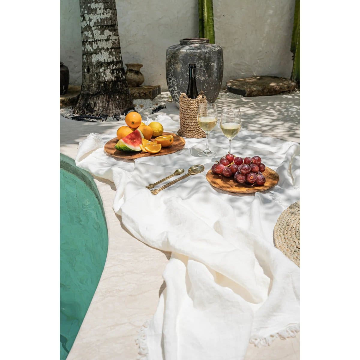 La Nappe en Lin – Blanc – 150×250
