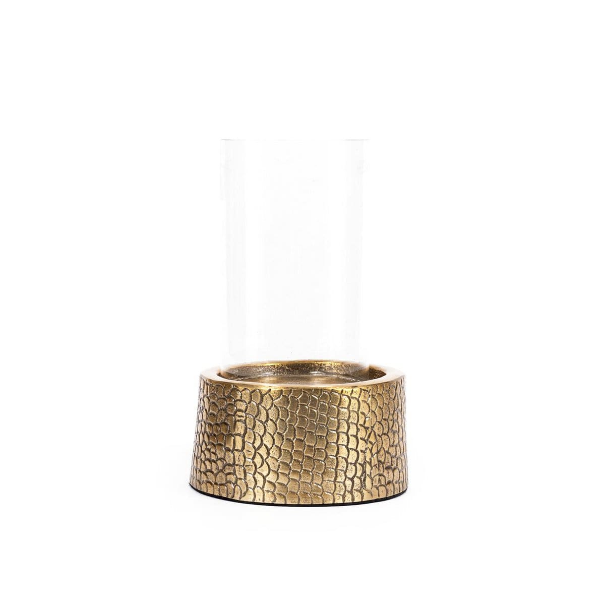 Le Bougeoir Croco avec Verre – Laiton – M