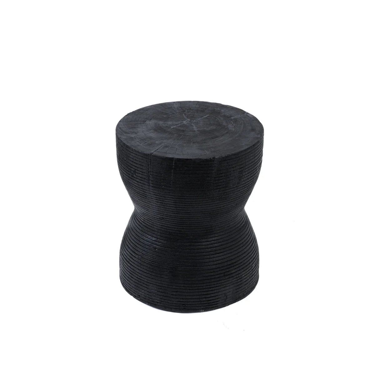 Tabouret design Kotoran – Finition brute et texture striée, création artisanale neuve