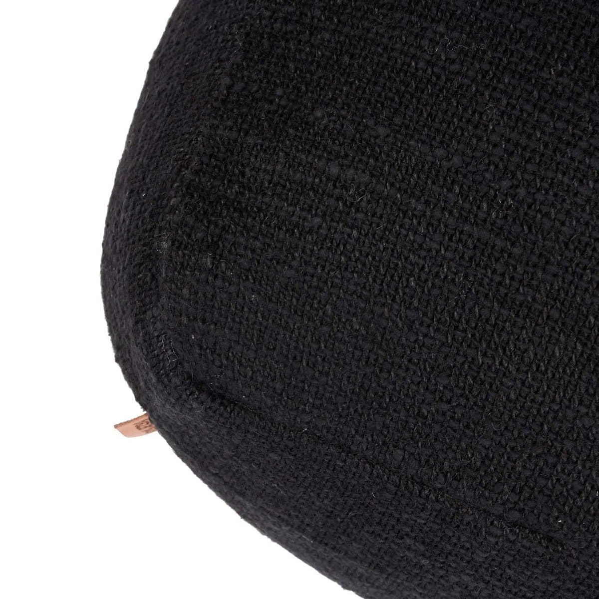 Pouf moelleux – Design compact en tissu noir, idéal pour salon ou chambre (neuf)