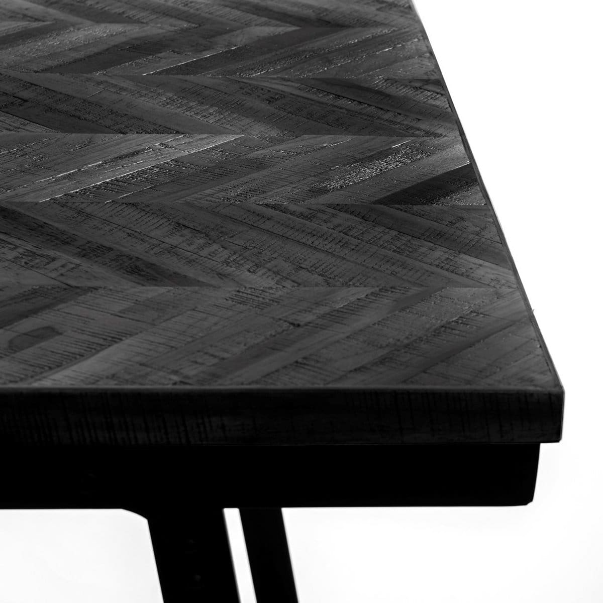 La Table de Marché à Chevrons – Noir – 200cm