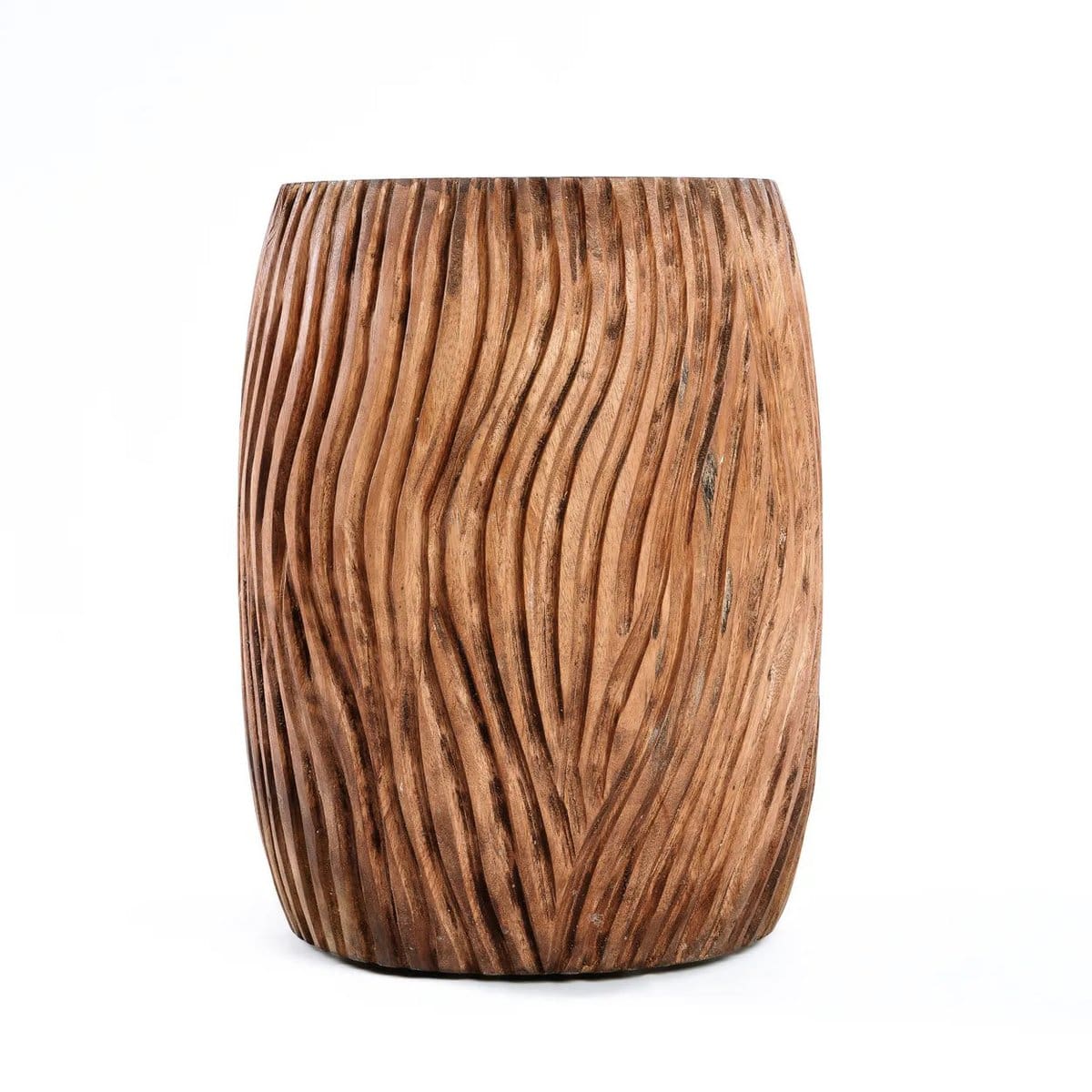 Tabouret Célèbes – Sculpture organique en bois de suar (pièce artisanale neuve) – Naturel 30×45 cm