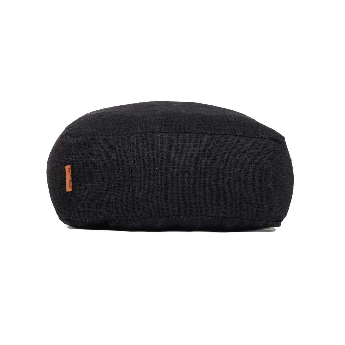 Pouf moelleux – Design compact en tissu noir, idéal pour salon ou chambre (neuf)