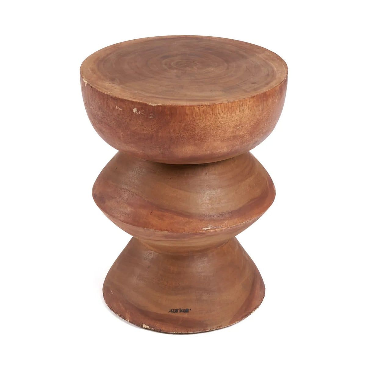 Tabouret Indra en bois de suar – Forme sculpturale et esprit wabi-sabi (pièce neuve)