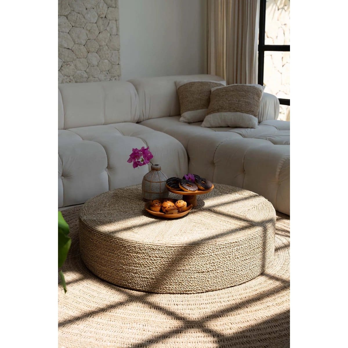 Pouf géant – Création artisanale en seagrass tissé main, design Vietnam