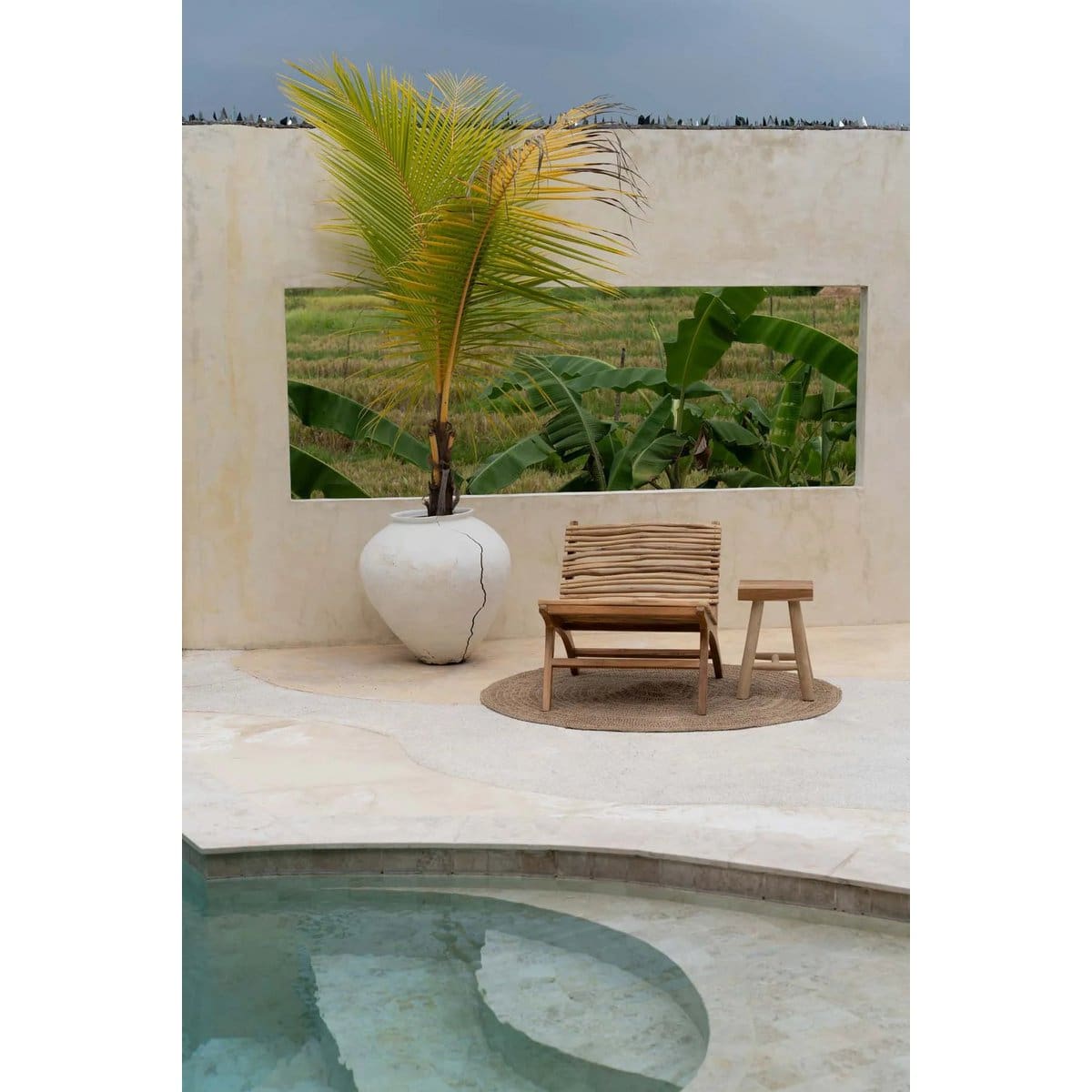 Tapis rond en jonc de mer – Fibres naturelles Ø150 cm (pièce neuve)