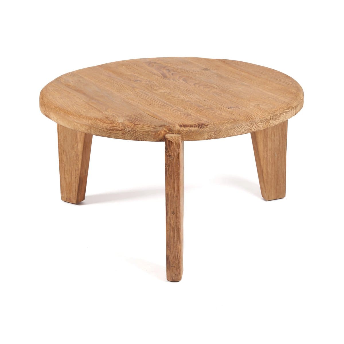 Table basse en teck recyclé – Wabi Sabi L, design brut et généreux (pièce neuve)