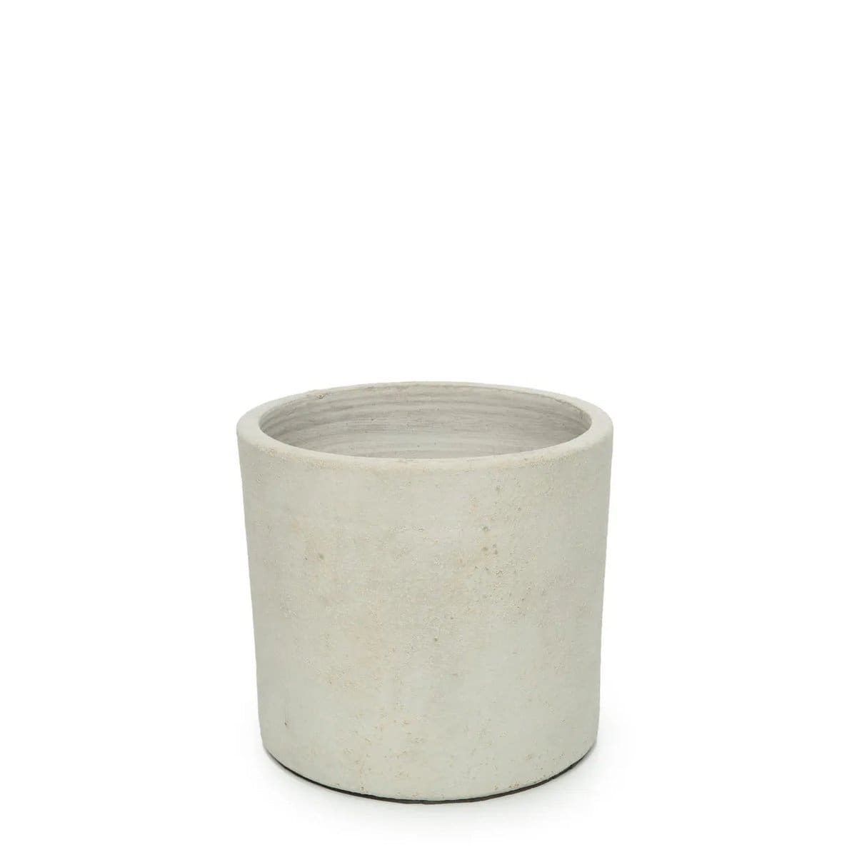 Jardinière design – Structure en teck brut & pot en béton texturé, création neuve de Bali – S