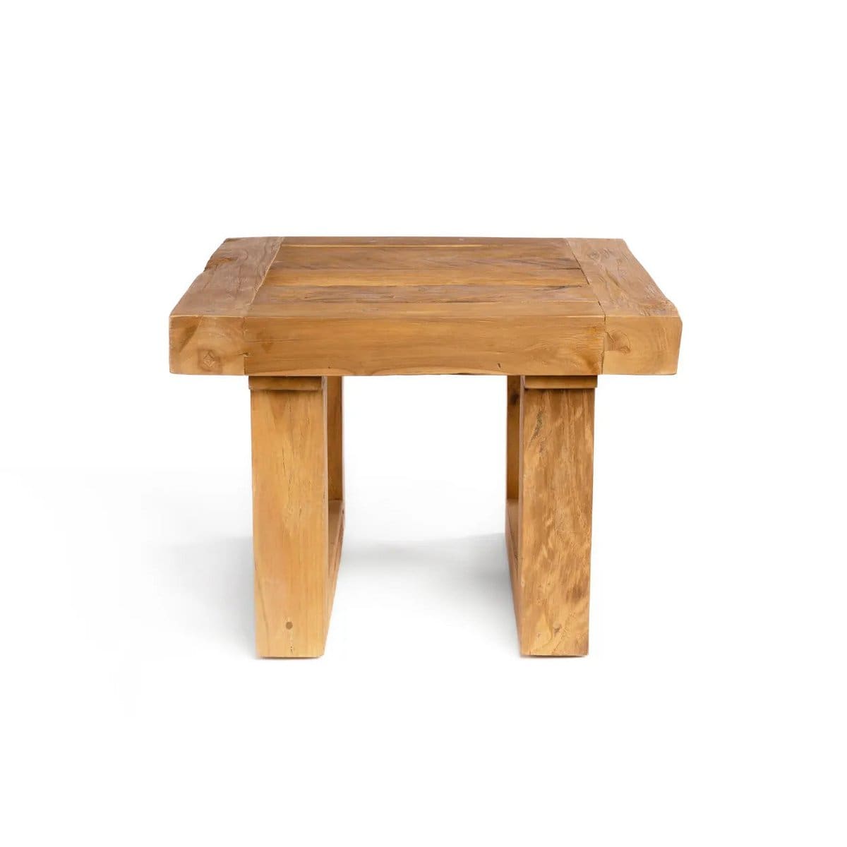 Table d’appoint naturelle – Teck de récupération, fabrication artisanale indonésienne (neuf)