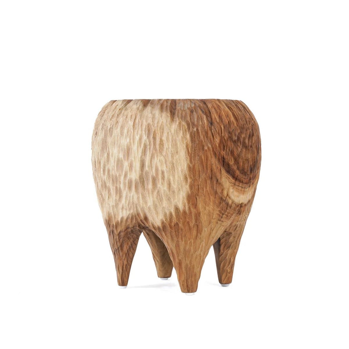 Tabouret en bois Maldives – Sculpté en suar massif (pièce neuve)