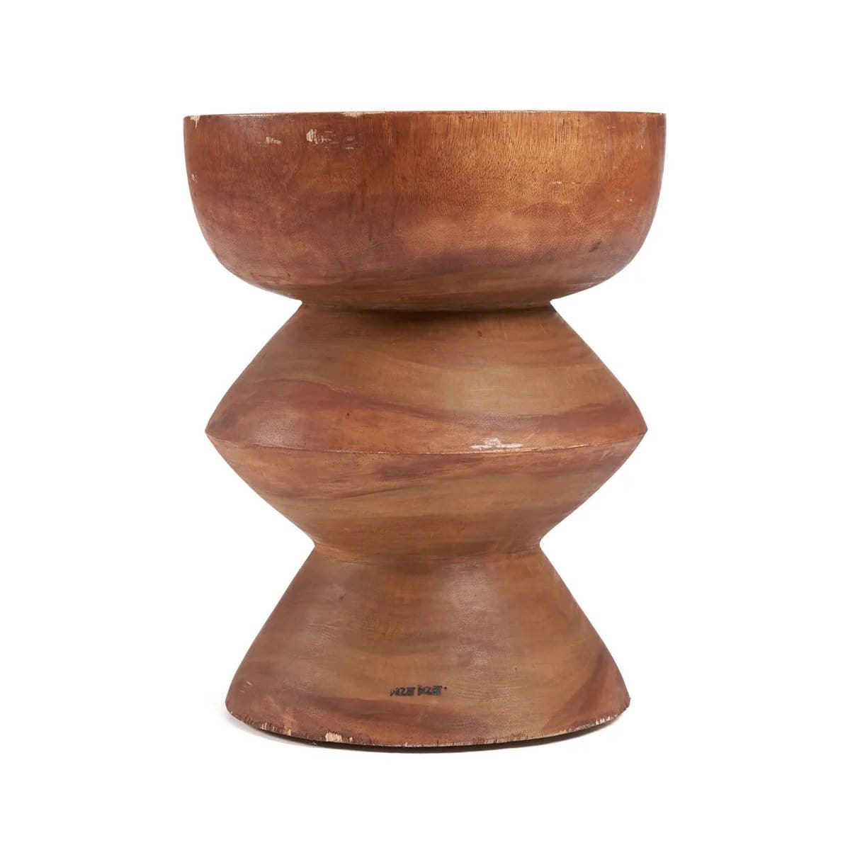 Tabouret Indra en bois de suar – Forme sculpturale et esprit wabi-sabi (pièce neuve)