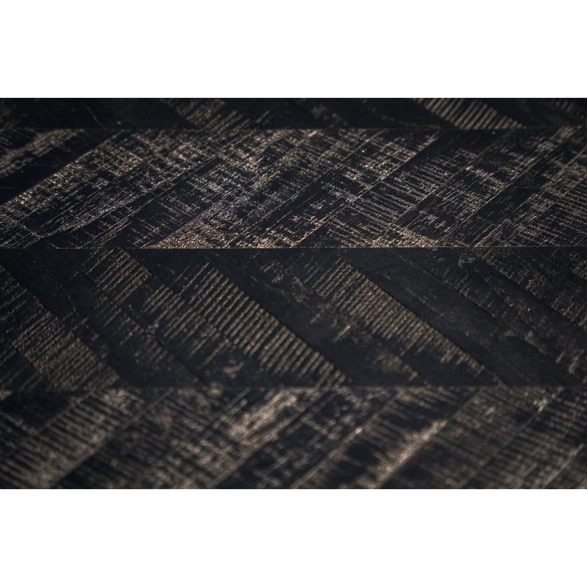 La Table de Marché à Chevrons – Noir – 200cm