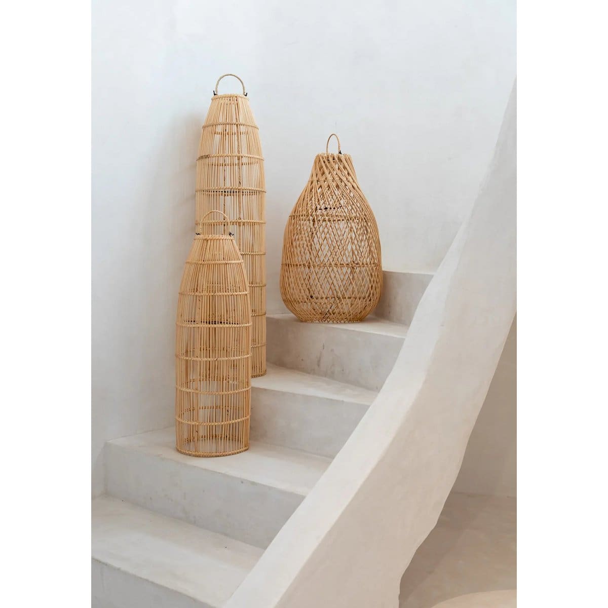 Suspension en rotin naturel – Création contemporaine tissée à la main – M
