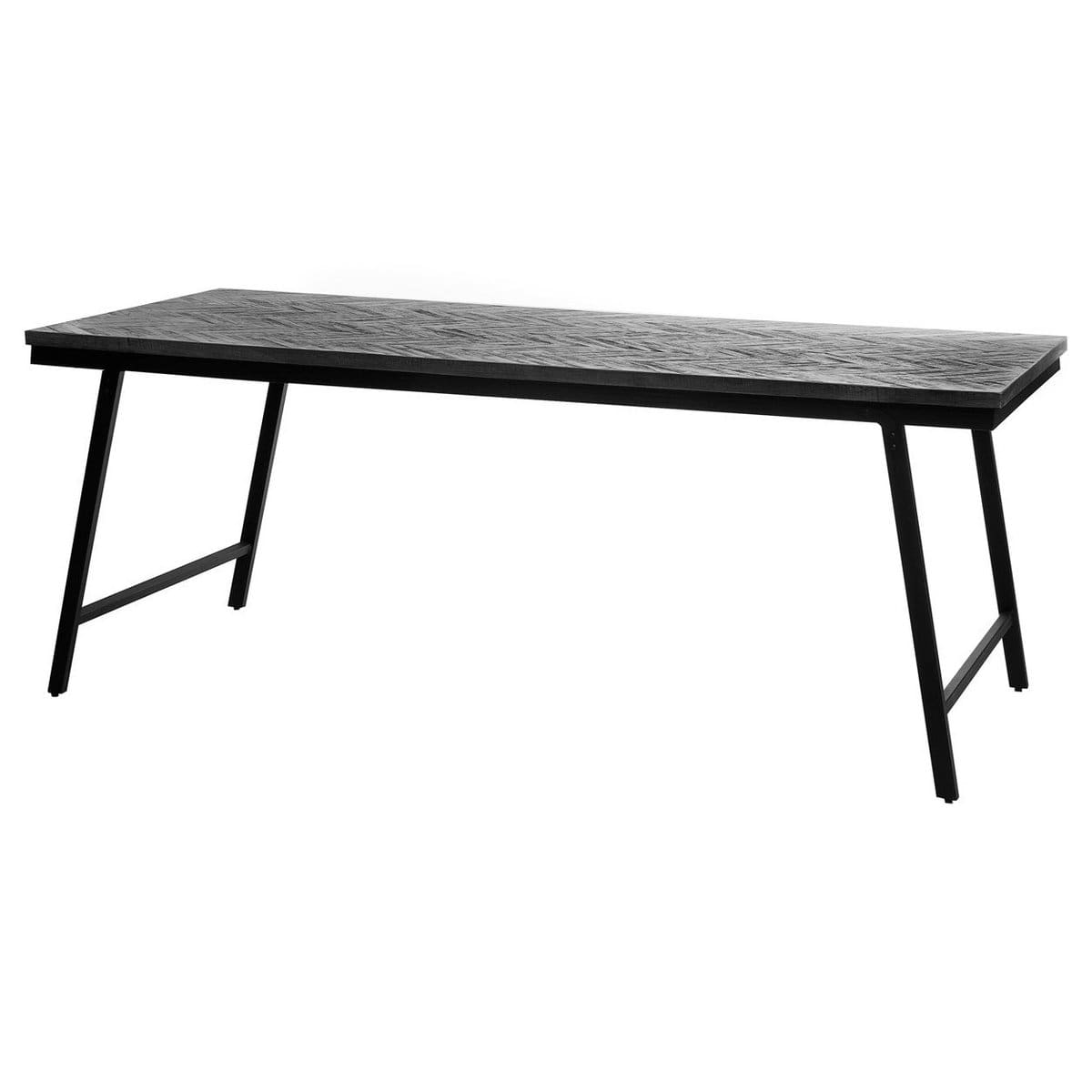 La Table de Marché à Chevrons – Noir – 200cm