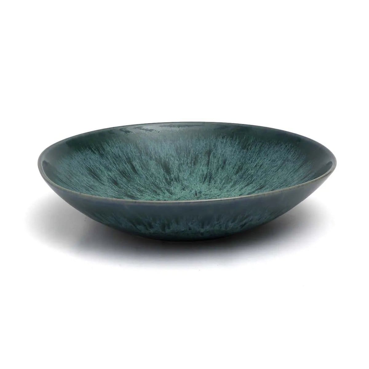 Reflets d’Azur – Assiettes à pâtes en céramique portugaise émaillée (lot neuf de 4)