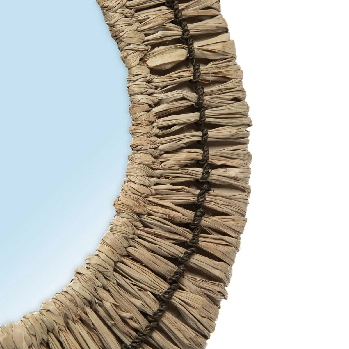Miroir ethnique chic – Modèle Gajih en fibres naturelles et teintes contrastées (neuf) – S