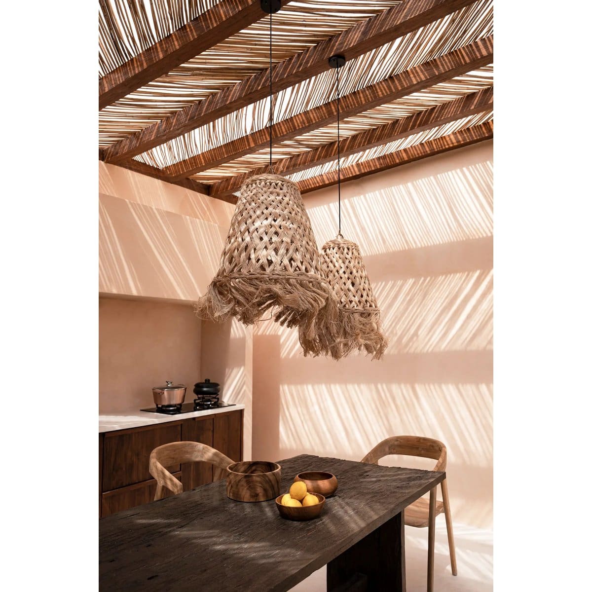 Le Pendentif Méduse Abaca – Naturel – M