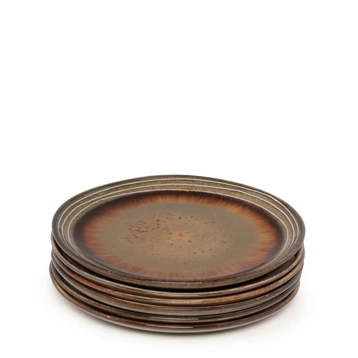 Assiettes à salade craquelées en céramique du Portugal (lot neuf de 6) M