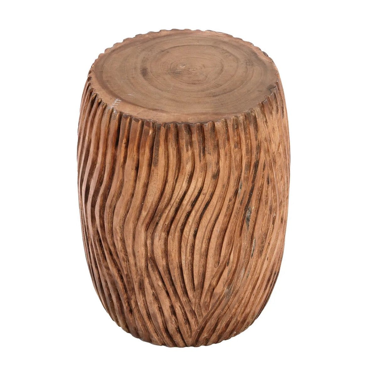 Tabouret Célèbes – Sculpture organique en bois de suar (pièce artisanale neuve) – Naturel 30×45 cm