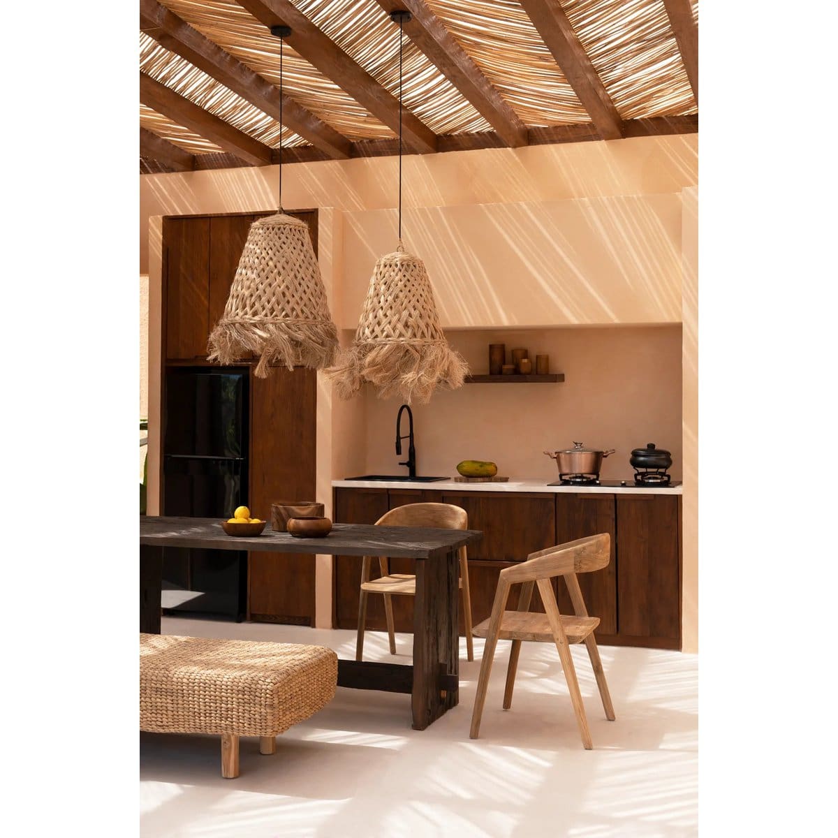 Le Pendentif Méduse Abaca – Naturel – L