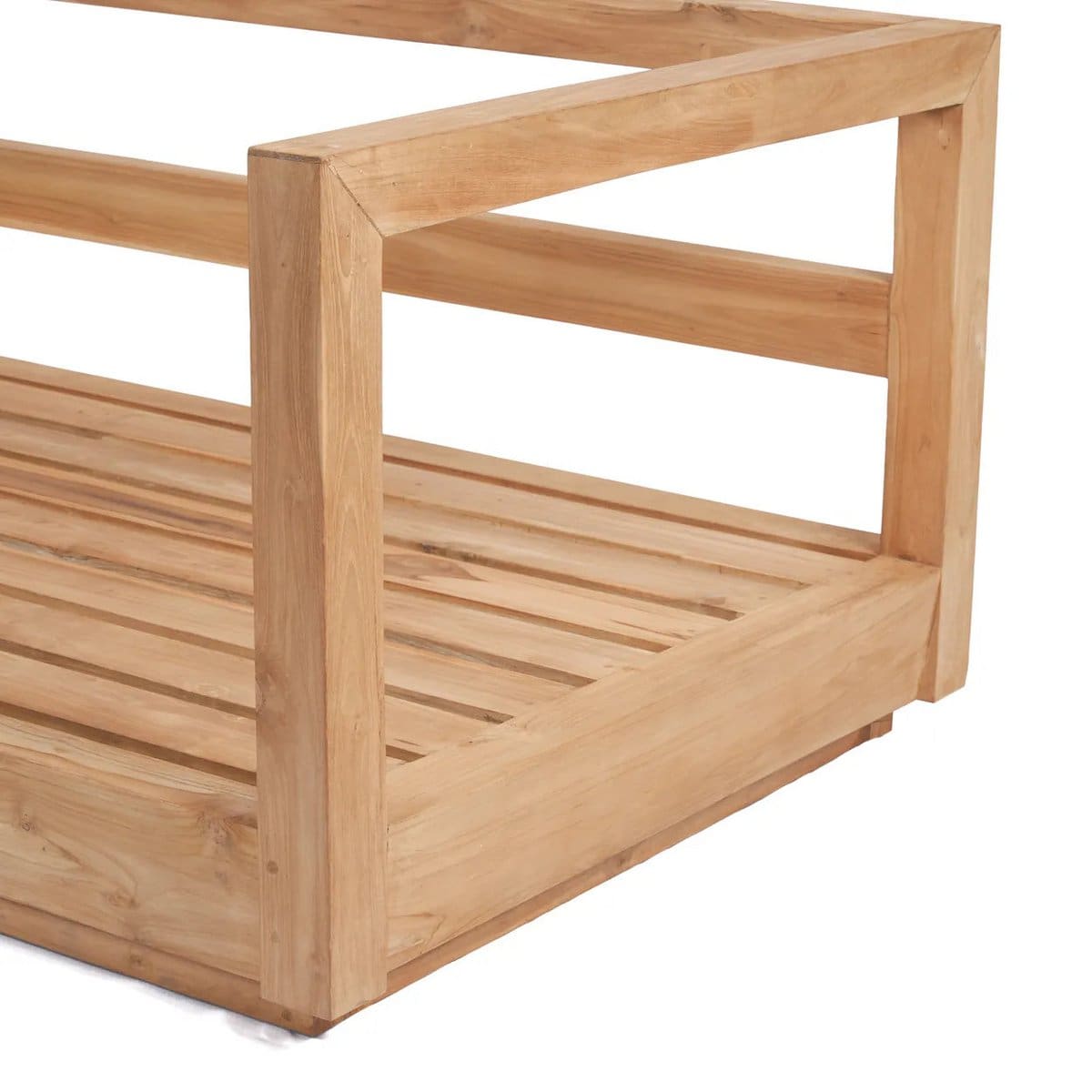 Canapé extérieur en teck recyclé – Modèle Umalas avec coussins Sunbrella (neuf)