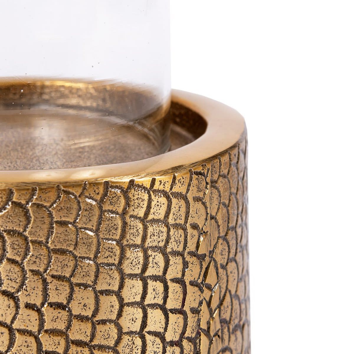 Le Bougeoir Croco avec Verre – Laiton – M