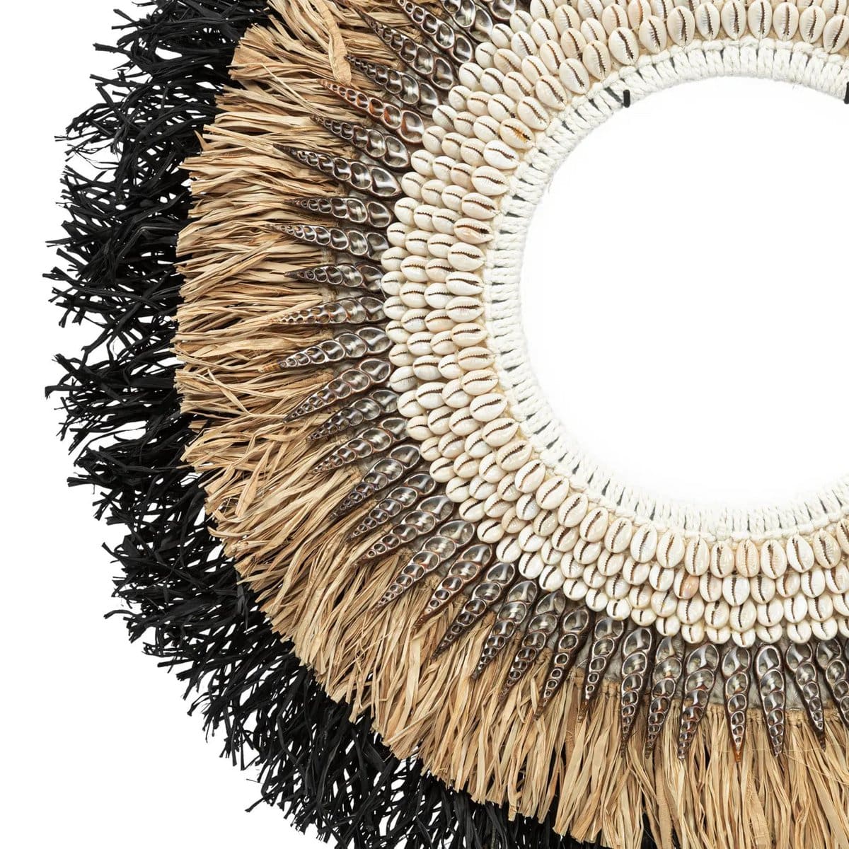 Totem Bohème – Présentoir sculptural en fibres naturelles et nacre – L