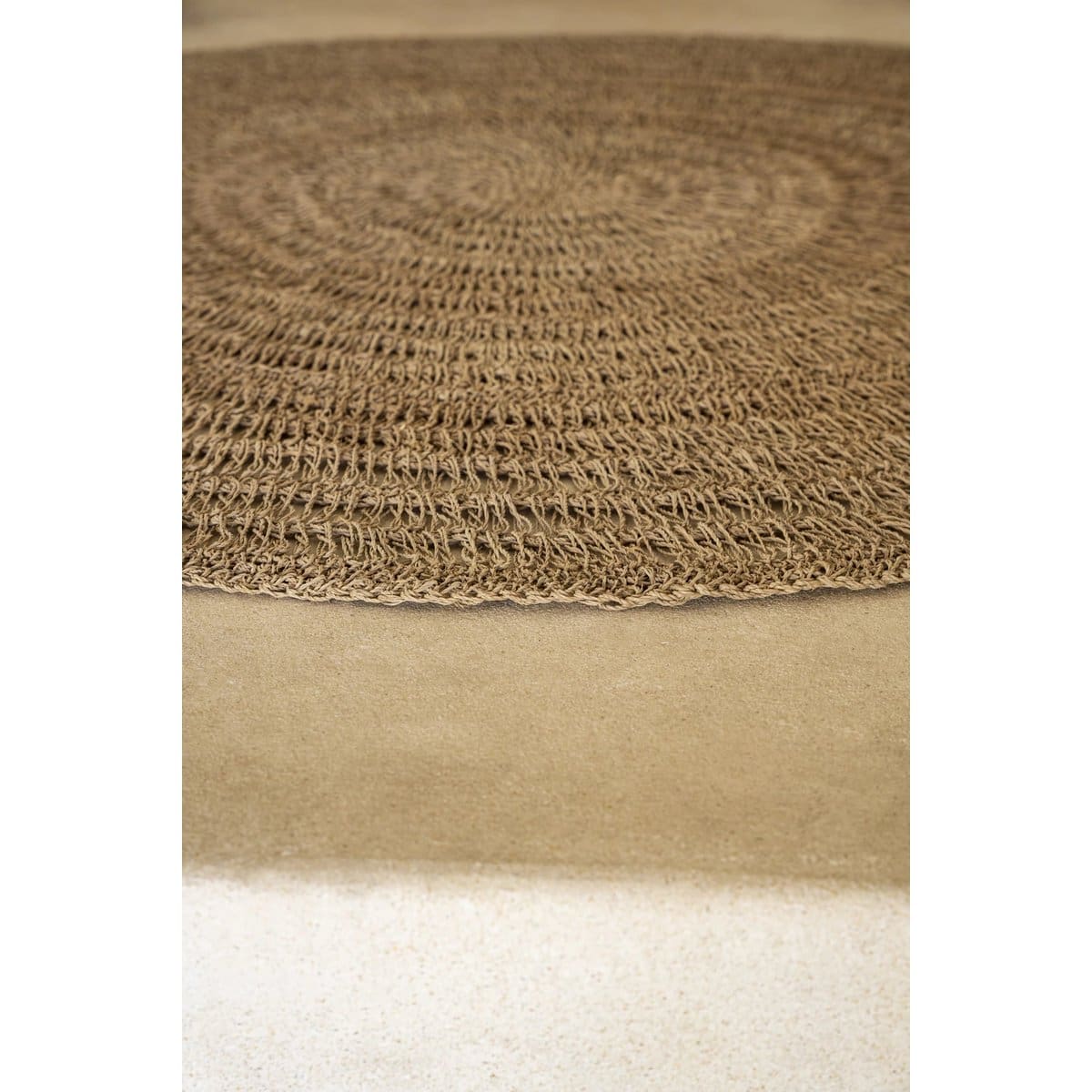 Tapis rond en jonc de mer – Fibres naturelles Ø150 cm (pièce neuve)