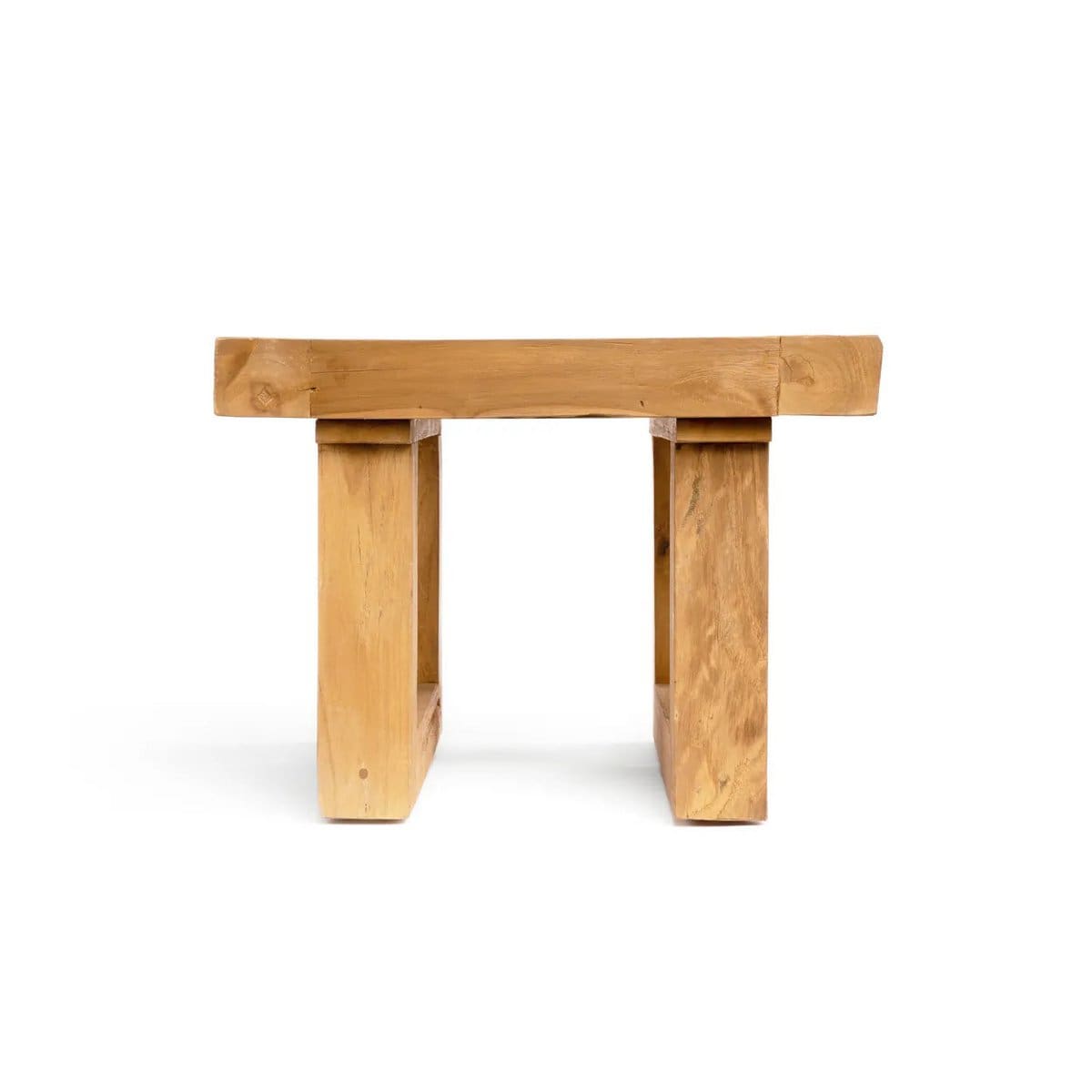 Table d’appoint naturelle – Teck de récupération, fabrication artisanale indonésienne (neuf)