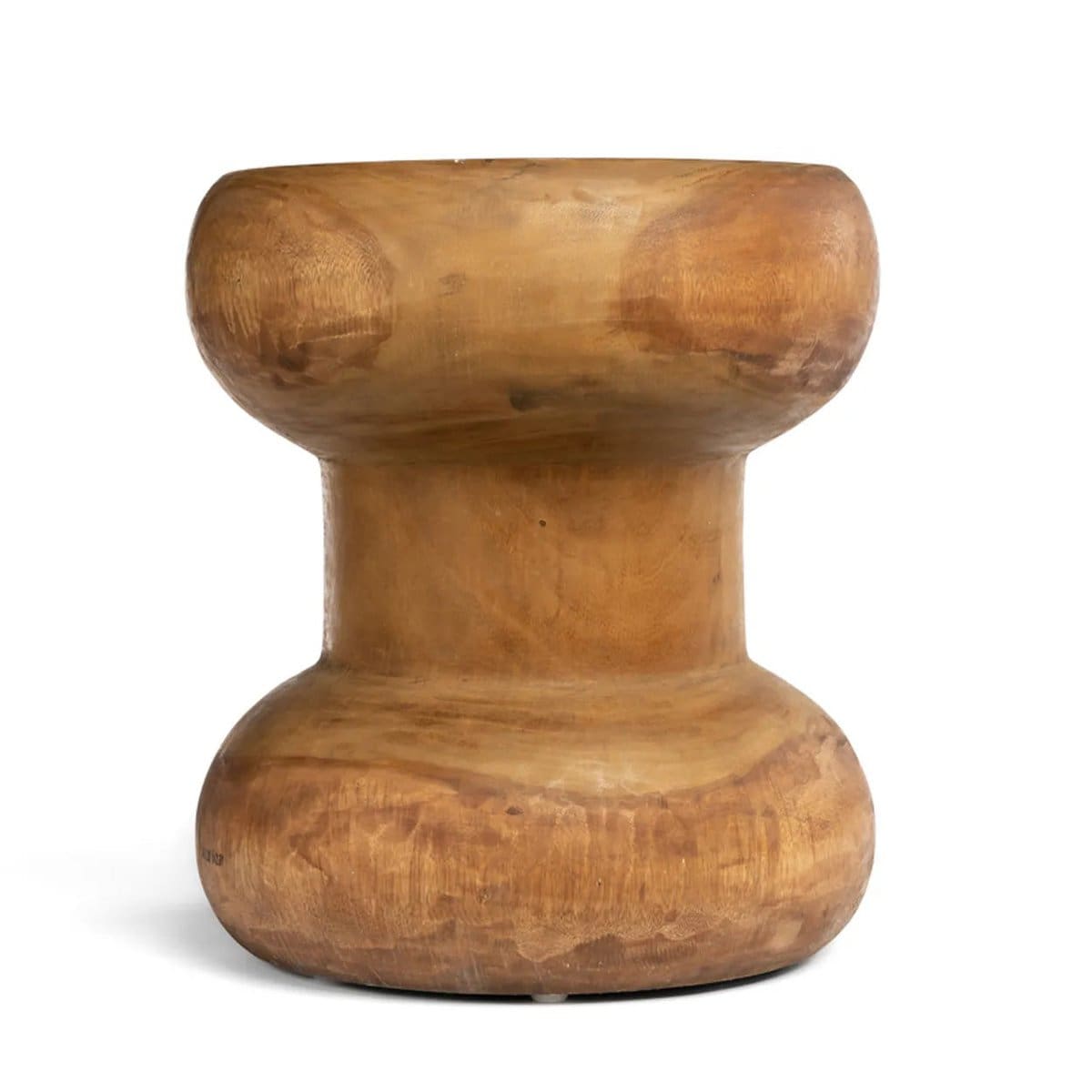 Wayra Sculptural – Tabouret en bois de suar massif à forme organique (pièce neuve)