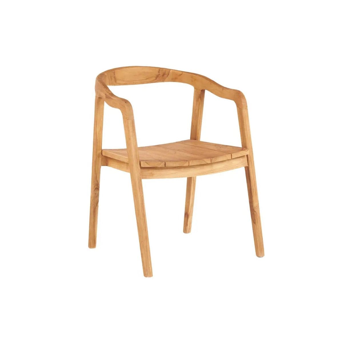 Chaise de salle à manger Nihi Oka – Bois de teck pour extérieur raffiné (pièce neuve)